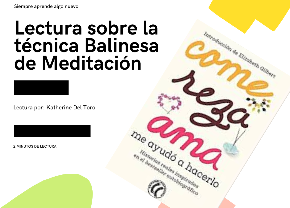 LECTURA SOBRE MEDITACIÓN BALINESA